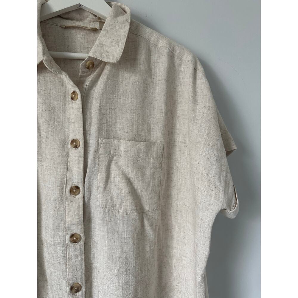Soft Surroundings Linen Blend Blouse Beige size Medium - Picture 7 of 9